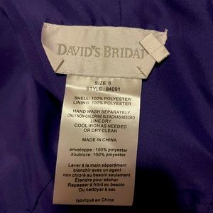 david’s bridal, purple, strapless, 5/6